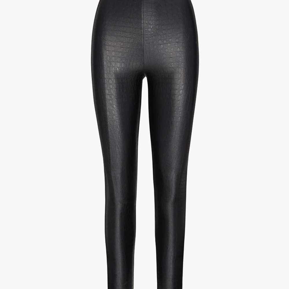Faux Leather Croc Animal Legging
